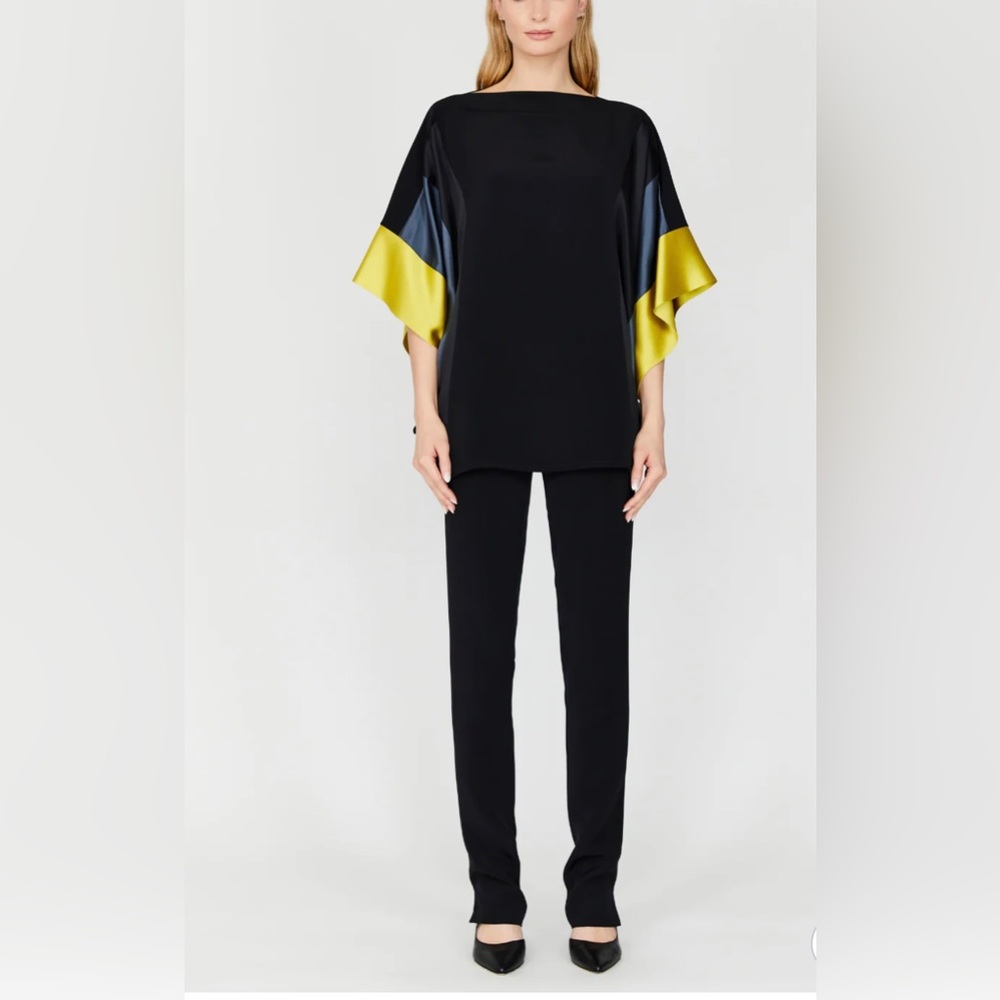 Emelle New York Silk Tunic w/ Contrasting Silk Bands